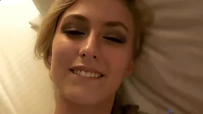 blonde closeup foot footjob girlfriend pov