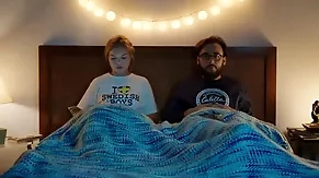 bed couple cowgirl cute love nerd